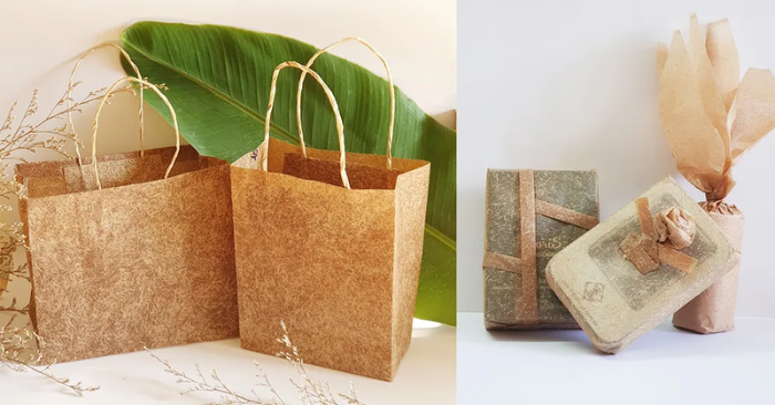 thân chuối bỏ đi thành túi