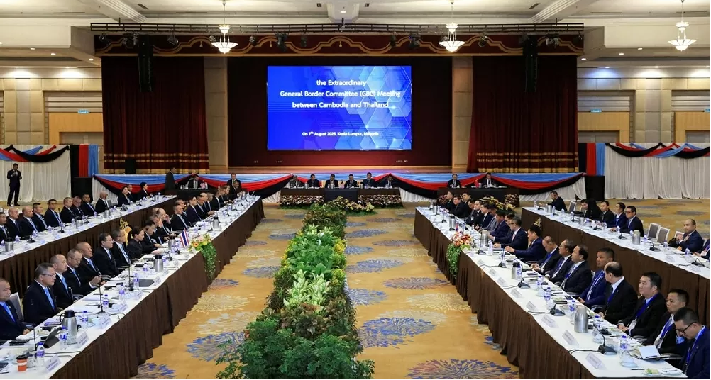 Cuộc họp GBC bất thường giữa Campuchia và Thái Lan tại Kuala Lumpur ngày 7/8. (Nguồn: THX)