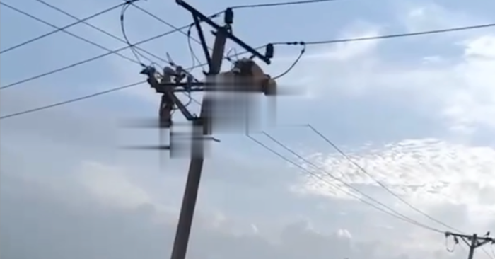 Hiện trường vụ tai nạn. Ảnh cắt từ clip