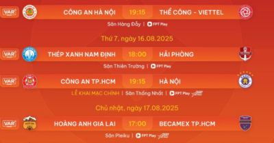 Lịch thi đấu vòng 1 V-League 2025/26: Hà Nội đối đầu Công an TP.HCM, tân binh ra quân