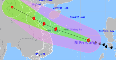 Bão Bualoi đang tăng tốc, hướng thẳng Nghệ An – Quảng Trị