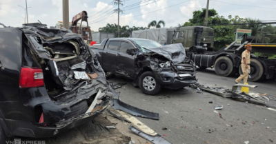 Xe tải mất thắng tông liên hoàn 7 ôtô, quốc lộ 51 kẹt xe nhiều km