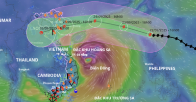 Siêu bão Ragasa tiến vào vịnh Bắc Bộ, gây mưa lớn diện rộng