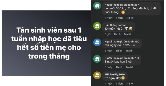 tân sinh viên chi tiêu