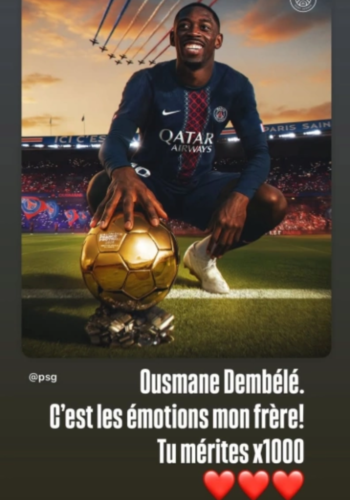 Dembele giành Quả Bóng Vàng 2025, Mbappé chúc mừng