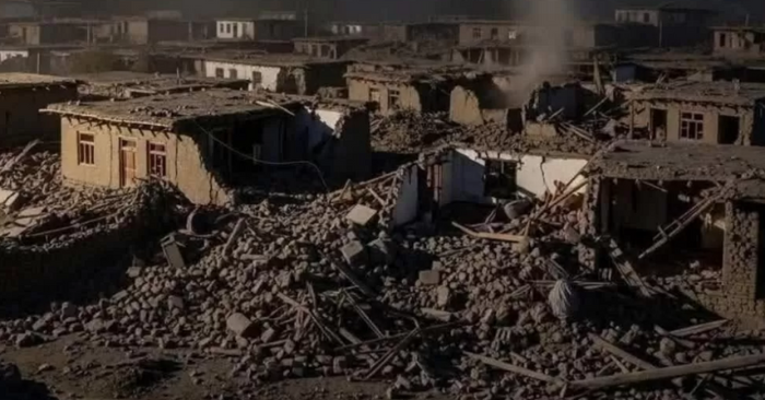 Những ngôi nhà bị hư hại trong trận động đất ở miền đông Afghanistan, ngày 31/8. (Nguồn: X/Tahir)