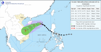 Bão số 12 cách Hoàng Sa 330km, giật cấp 12, cảnh báo mưa lớn diện rộng