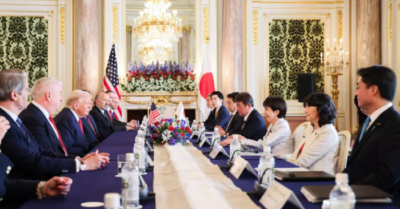 Thông điệp ngoại giao từ món cơm Mỹ trong bữa trưa của Thủ tướng Nhật với Tổng thống Trump