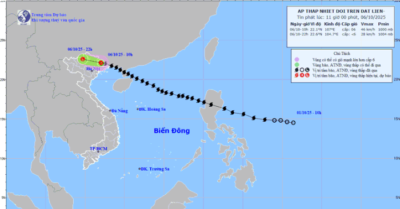 Bão số 11 suy yếu thành áp thấp nhiệt đới, cảnh báo mưa cường suất lớn tại Bắc Bộ và Thanh Hóa