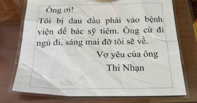 Mảnh giấy cụ bà U80 gửi chồng trước khi nhập viện khiến nhiều người cay khóe mắt