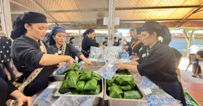 Làng du lịch Thái Nguyên mổ lợn, thổi xôi gửi hàng nghìn suất ăn tới vùng ngập