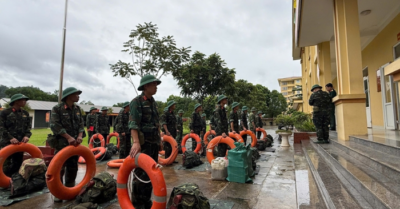 Thái Nguyên: Lực lượng quân sự chủ động ứng phó hoàn lưu bão số 11