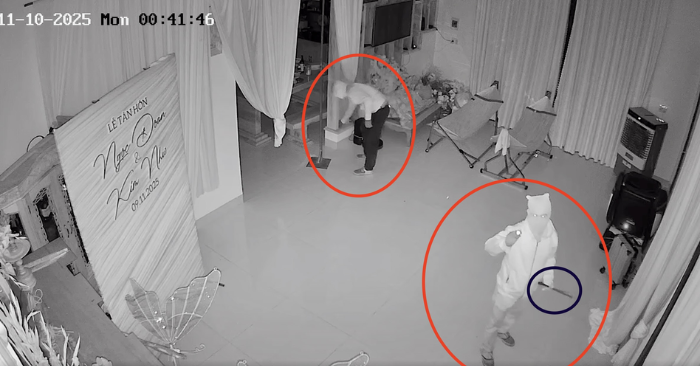 Trộm tiền mừng cưới bằng dao