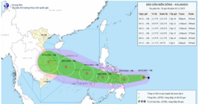 Bão Kalmaegi có thể đạt cấp 15 khi vào Biển Đông