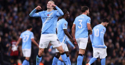 Haaland ghi bàn giúp Man City áp sát ngôi đầu Ngoại hạng Anh