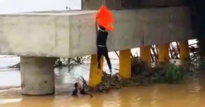 Khoảnh khắc nam thanh niên lao xuống sông cứu người gây xúc động cộng đồng mạng