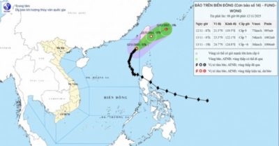 Bão số 14 suy yếu, thành áp thấp nhiệt đới vào ngày mai (13/11)