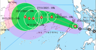 Bão số 15 hình thành trên Biển Đông, hướng di chuyển đến Nam Trung Bộ