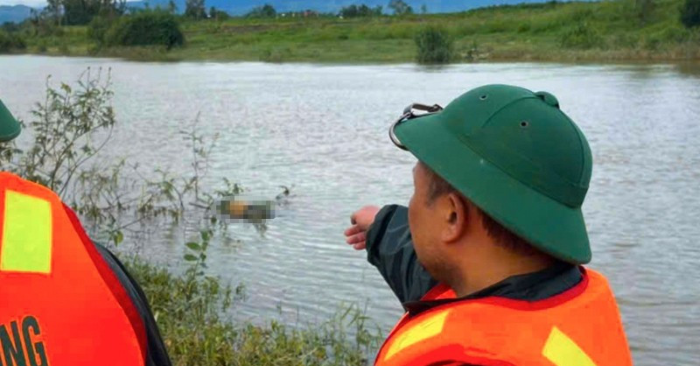 Dòng nước của sông Dinh (Quảng Trị) – khu vực nơi lực lượng tìm kiếm phát hiện thi thể.