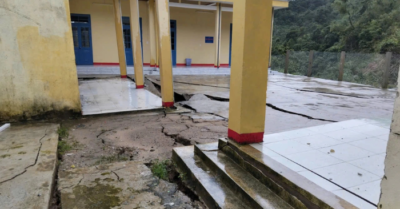 Nền phòng học mới xây 3 tháng sụt lún, nứt toác sau tiếng nổ tại Đà Nẵng