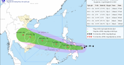 Bão  Kalmaegi  mạnh lên cấp 12,  giật cấp 15 – Hướng về biển đông