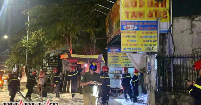 Cháy ki-ốt bán nước giải khát trên đường Trần Hưng Đạo, 1 người tử vong