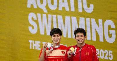 Ánh Viên chúc mừng em trai giành HC vàng SEA Games 33