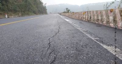 Quốc lộ 1 qua Đèo Ngang xuất hiện vết nứt hàng chục mét