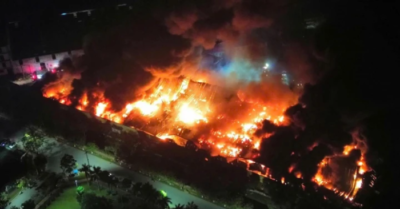 Công ty bao bì ở Bắc Ninh bốc cháy ngùn ngụt trong đêm, nhiều tiếng nổ lớn