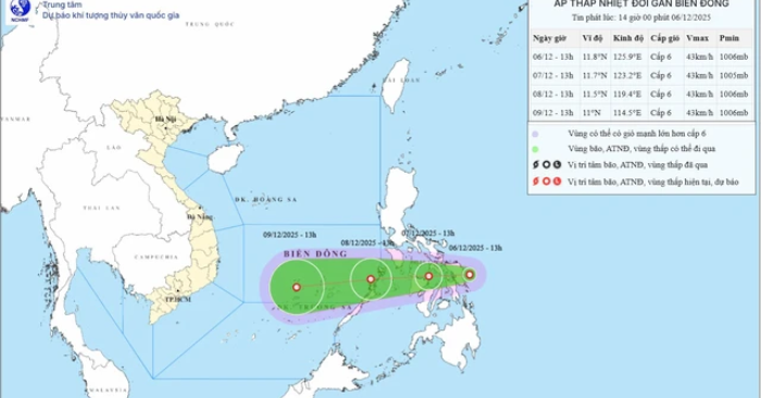 Áp thấp nhiệt đới tiến vào gần Biển Đông, nguy cơ mạnh lên thành bão; nhiều địa phương khẩn trương ứng phó
