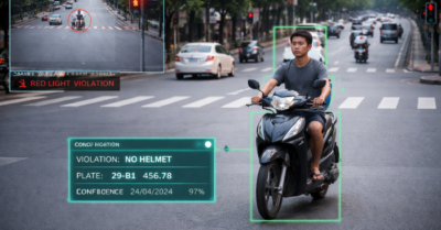 Camera AI Hà Nội ghi nhận 352 ô tô, xe máy vượt đèn đỏ