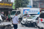 7 phương tiện va chạm trên đường Lê Trọng Tấn, 3 người bị thương