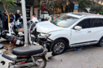 Ô tô tông nhiều xe máy ở Hà Nội, 1 người bị thương