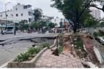 Sau tiếng động lớn, đoạn đường Ba Đình dài gần 50 m bất ngờ sụt lún