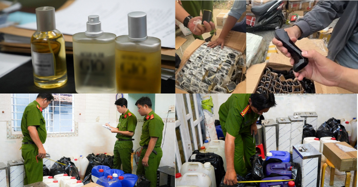 Cần Thơ: vợ chồng giám đốc sản xuất nước hoa giả Dior Chanel, nghìn chai bị thu giữ