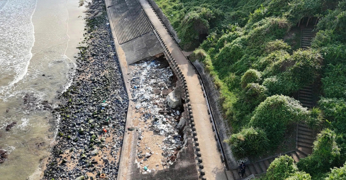 Quảng Trị: Sạt lở bờ kè đe dọa Di tích quốc gia đặc biệt địa đạo Vịnh Mốc