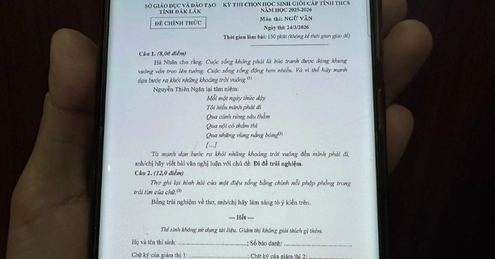 Bác thông tin đề thi học sinh giỏi sai chính tả lan truyền