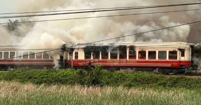 Cháy tàu hỏa tại Hải Phòng trên tuyến hành trình đi Hà Nội