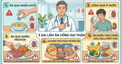 Bác sĩ chỉ ra 5 sai lầm ăn uống gây áp lực lớn cho thận