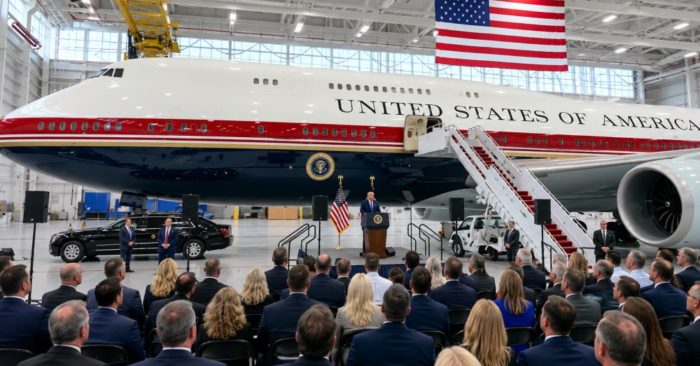 Tổng thống Donald Trump ra mắt chuyên cơ Air Force One mới của Qatar