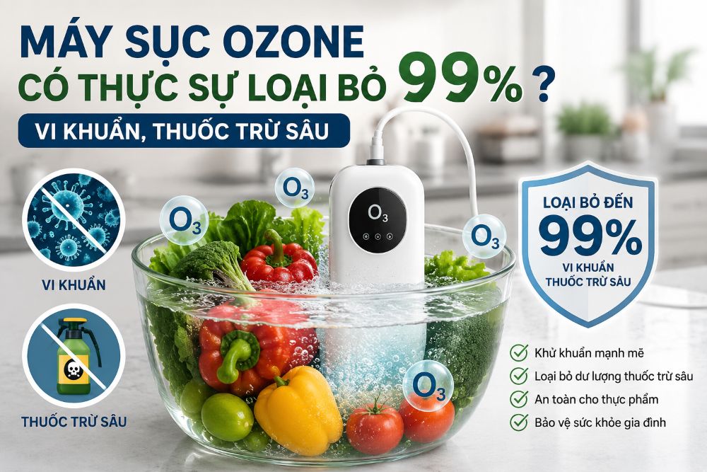 Máy sục ozone và thực hư khả năng loại bỏ vi khuẩn trên thực phẩm