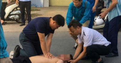 Bác sĩ ép tim cứu nạn nhân sau tai nạn giao thông