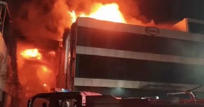 Kho hàng khu công nghiệp ở Thanh Hóa cháy dữ dội trong đêm