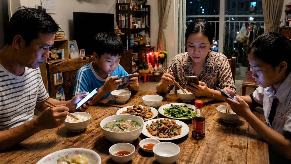 Bữa cơm gia đình là sợi dây gắn kết các thành viên. Cùng bỏ điện thoại để sẻ chia, giữ gìn hạnh phúc trong mỗi bữa ăn.