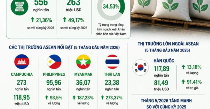 Phân bón Việt Nam tăng tốc xuất khẩu sang Đông Nam Á và Hàn Quốc