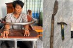 Chém bố vợ giữa ban ngày, con rể còn ném gạch vào công an