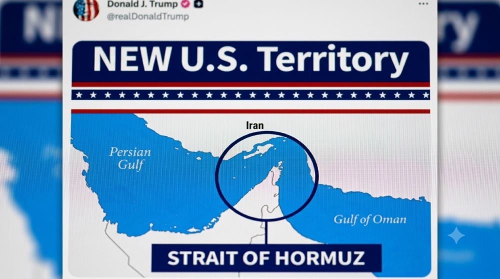 Ông Donald Trump gây chú ý khi đăng tải bản đồ eo biển Hormuz kèm dòng chữ "lãnh thổ mới của Mỹ".